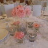 Centre de table rose pâle et gris